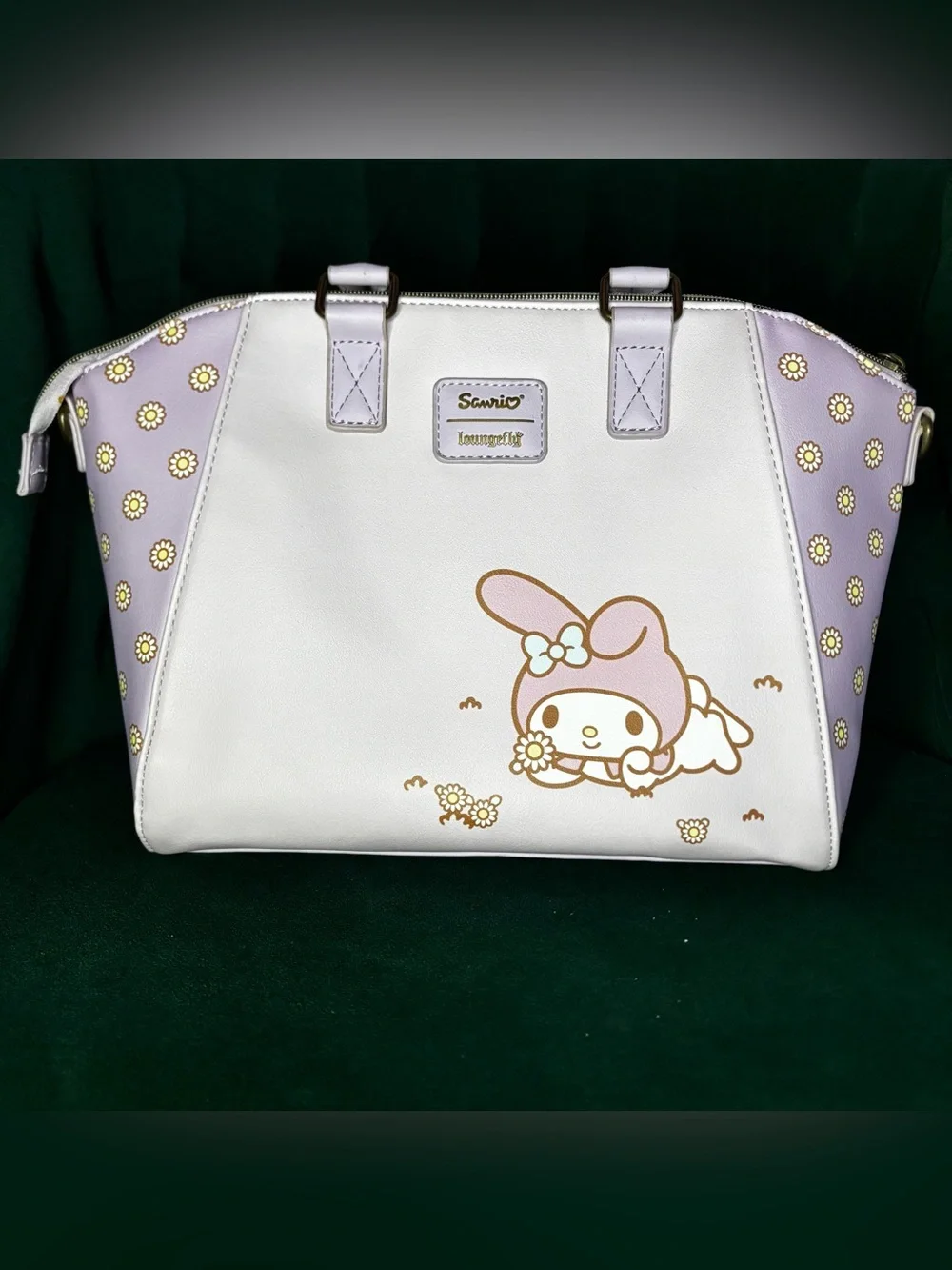 Loungefly Sanrio My Melody Daisies Satchel Bag Lavender Floral